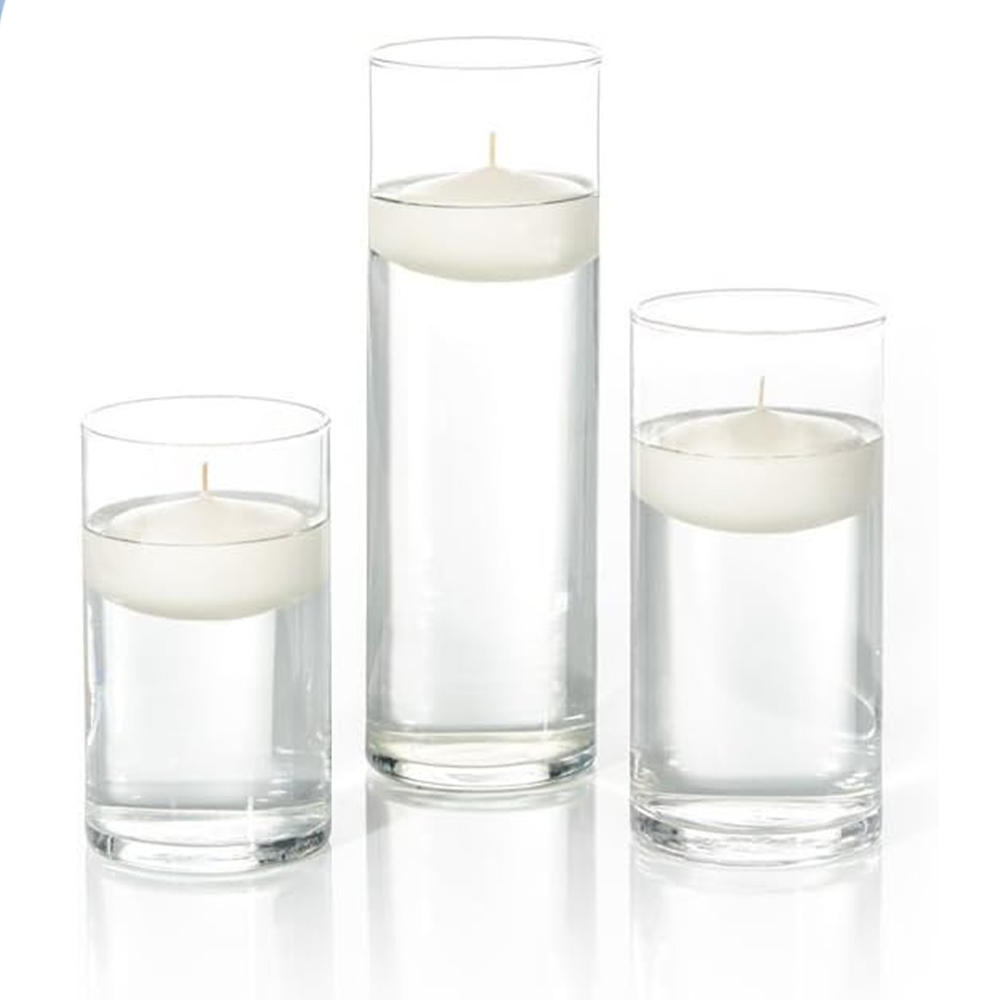 Ivory Floating Candle & Cylinder Vase Set