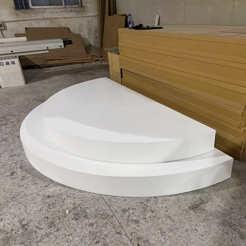 White Wedding Stage Double Semi-Circle Platform