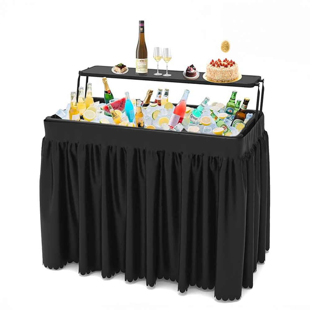 Standing 12 Gallon Ice Cooler Table with Skirt