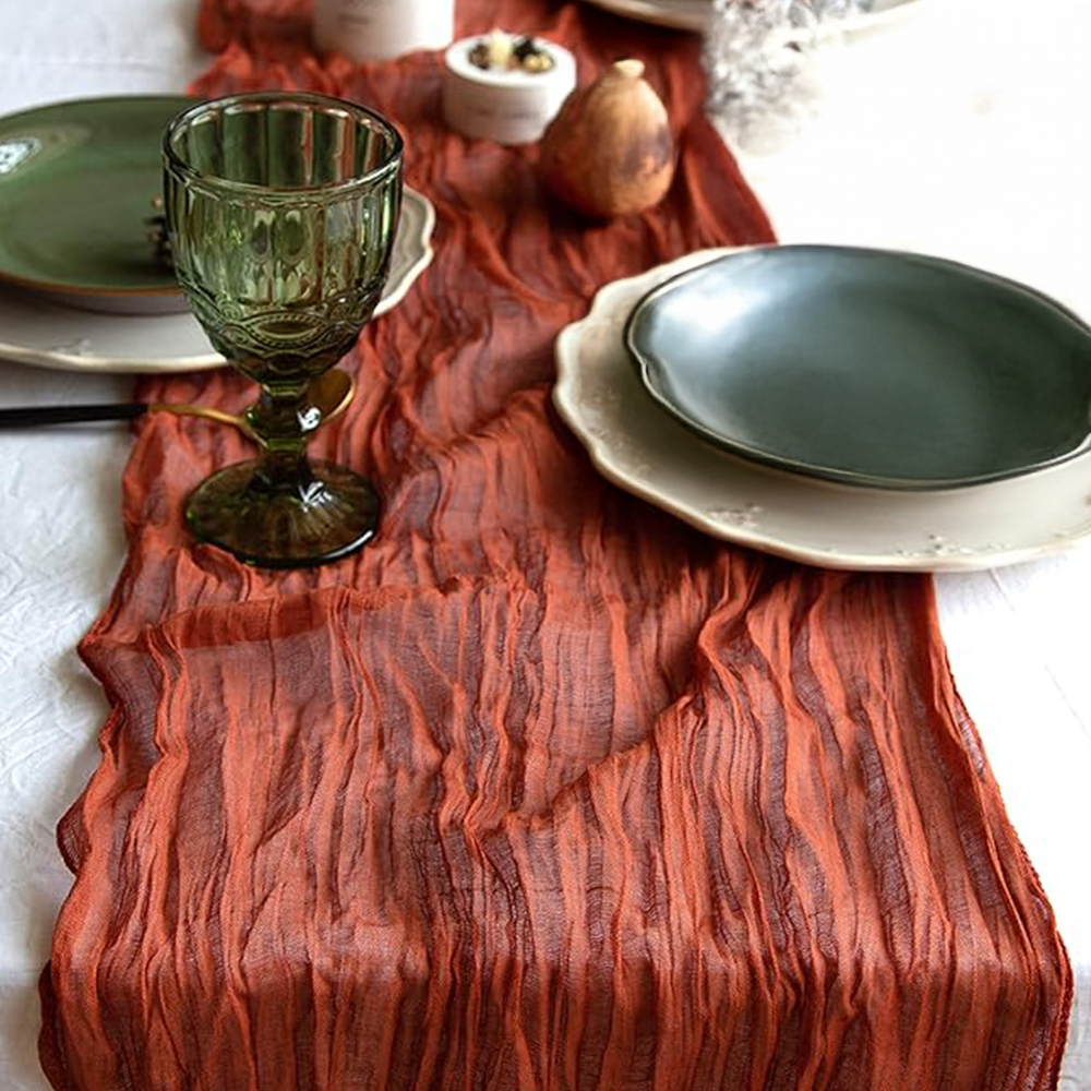 Terracotta Gauze Table Runner