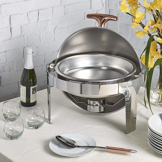 Stainless Steel 6.3 Qt. Round Chafing Dish