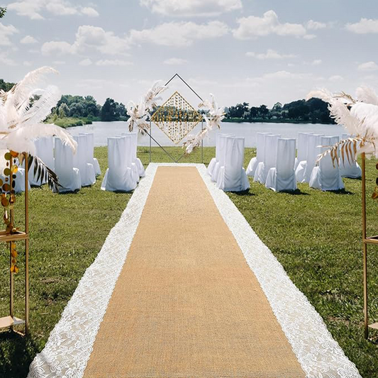 Burlap Aisle Runner with Lace