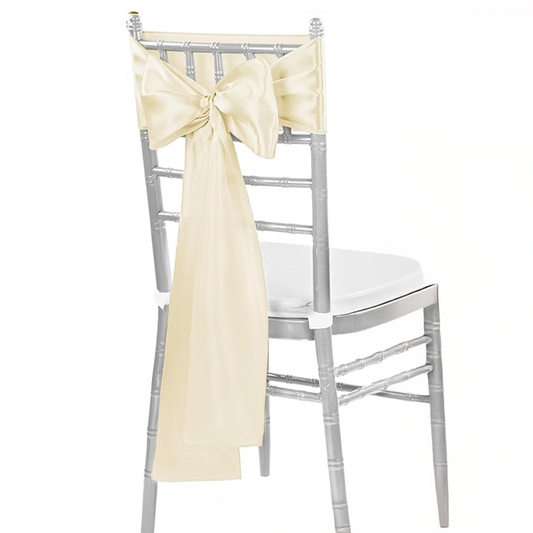 Ivory Satin Chair Ribbon