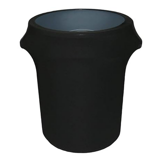 Covered Large Black Trash Can