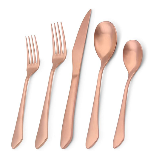 Modern Matte Rose Gold Utensil Set