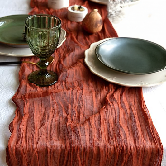 Terracotta Gauze Table Runner
